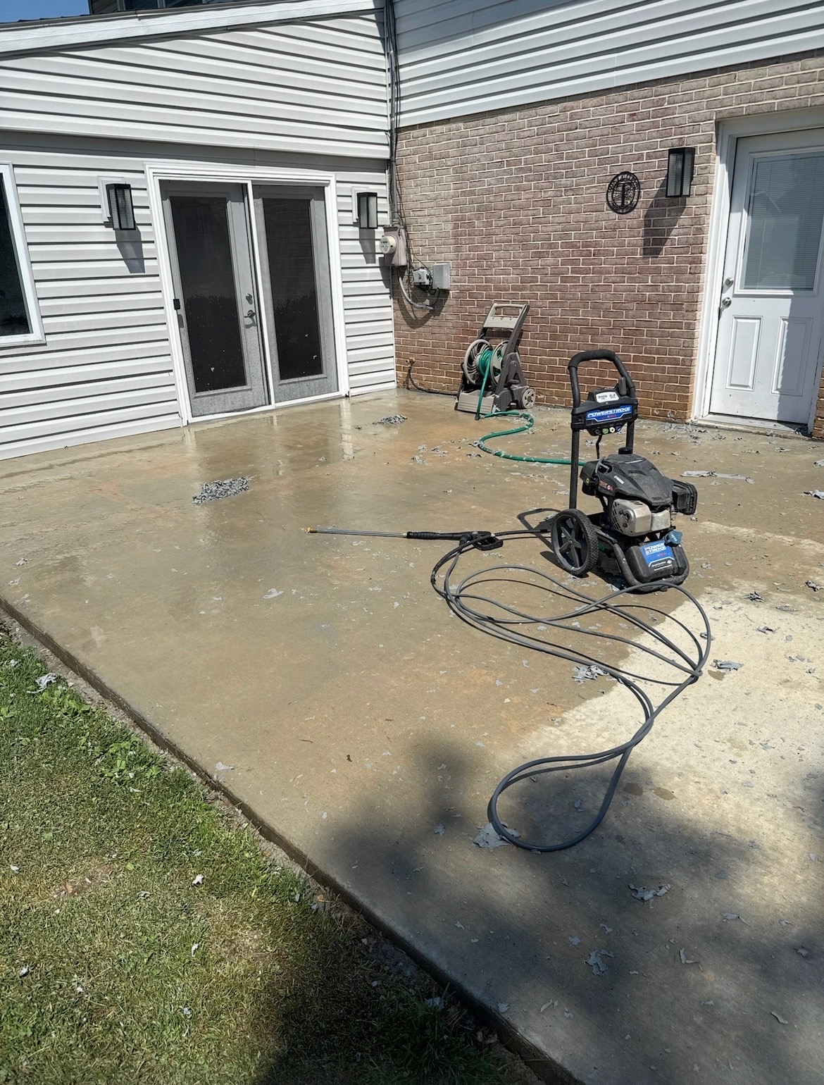 Concrete Patio Pressure Washing — before